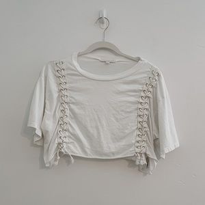White Laced Crop Top